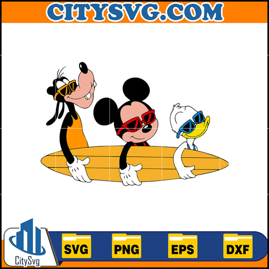 MickeyDonaldSummerGoofyBeachSvg