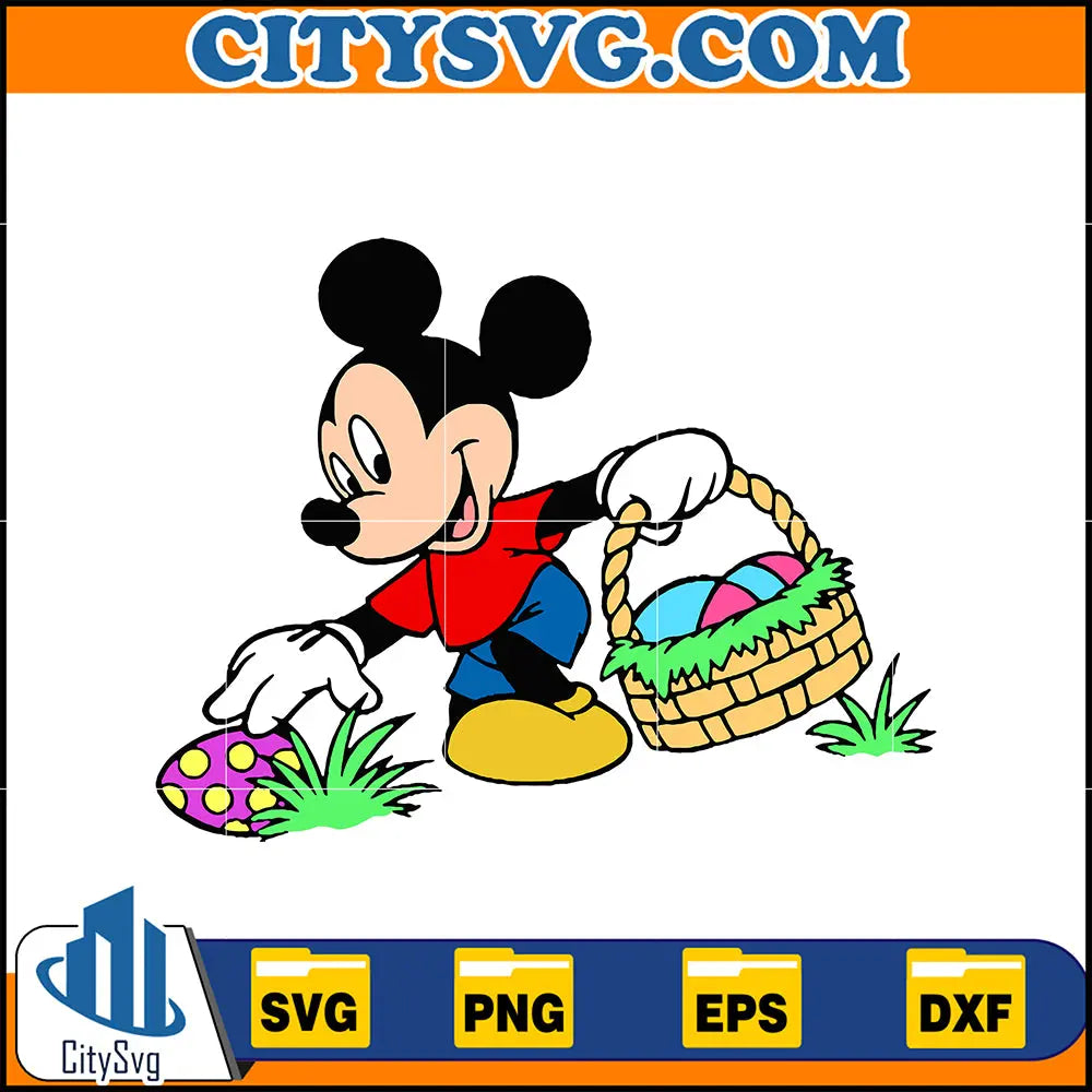 Mickey Spring Svg Mickey Easter Svg, Easter Svg Cut Files For Cricut, Silhouette, Mickey ...