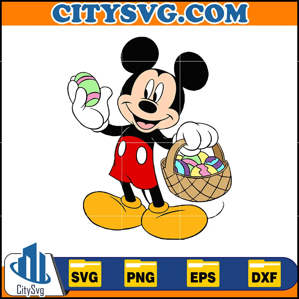 Mickey Spring Svg Mickey Easter Svg, Easter Svg Cut Files For Cricut, Silhouette, Mickey ...