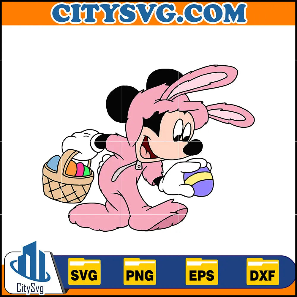 Mickey Spring Svg Mickey Easter Svg, Easter Svg Cut Files For Cricut, Silhouette, Mickey ...