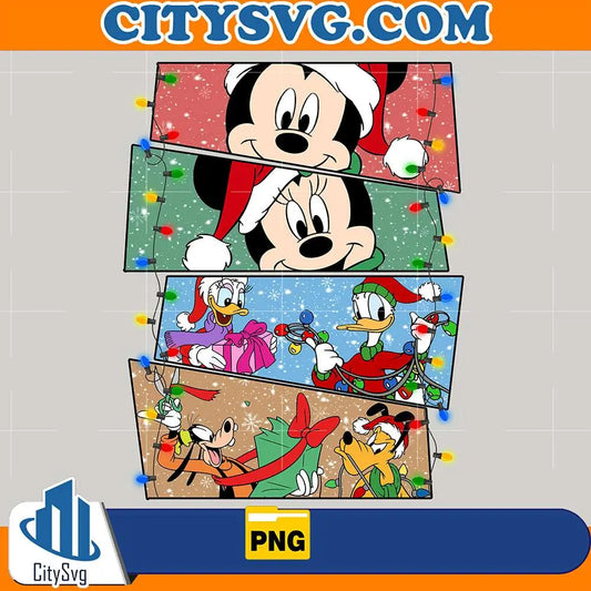 MickeyFamilyRetroChristmasPng