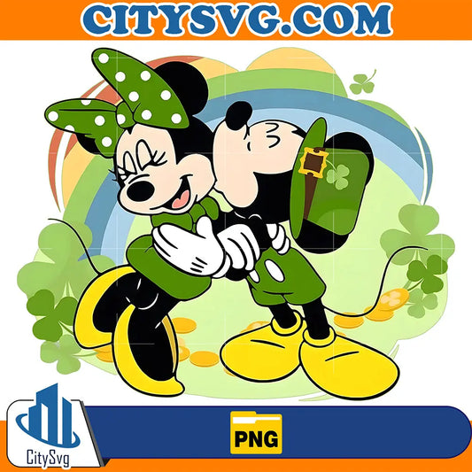 MickeyMinnieIrishFourLeafCloverPatricksDayPng_1