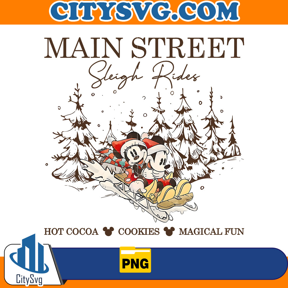 Mickey Minnie Main Street Sleigh Rides Png