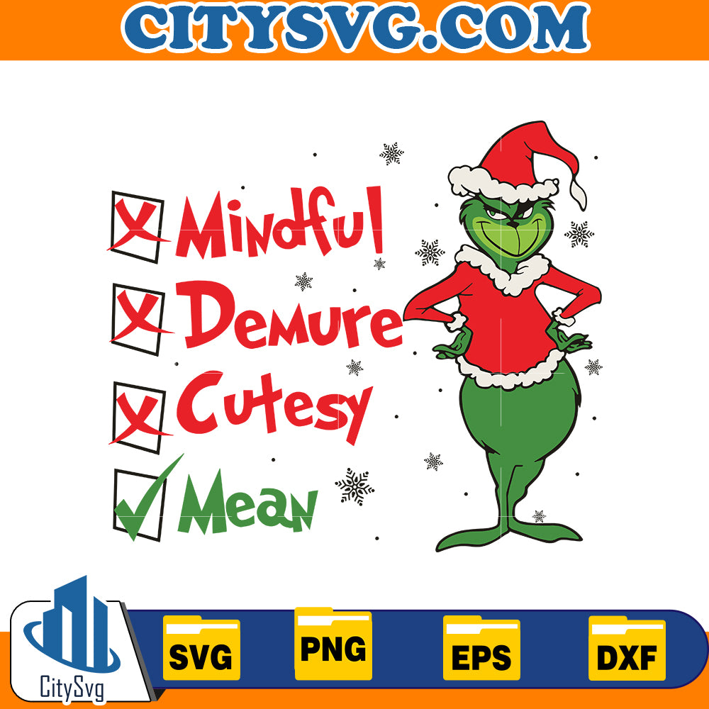 Mindful Demure Cutesy Mean Svg