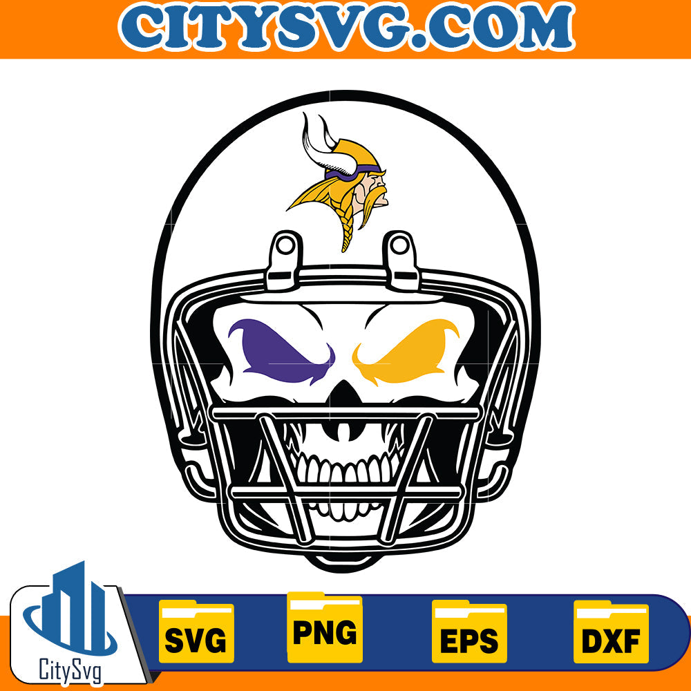 Skull Minnesota Vikings Svg