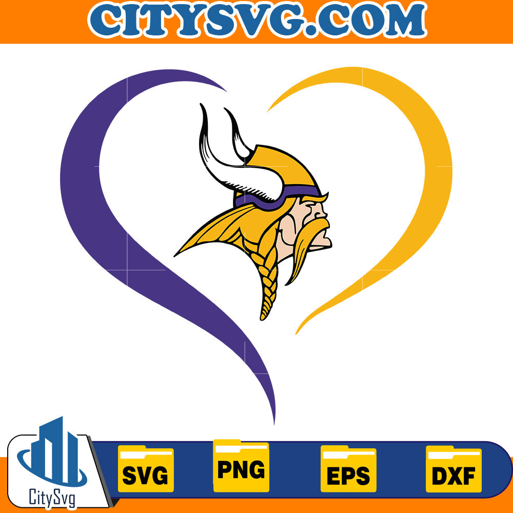 Heart Minnesota Vikings Svg