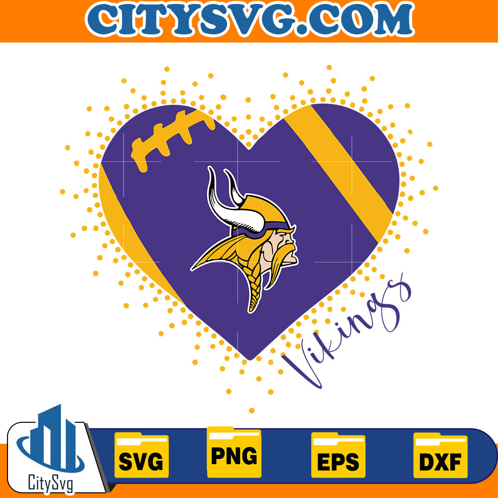 Heart Minnesota Vikings Svg