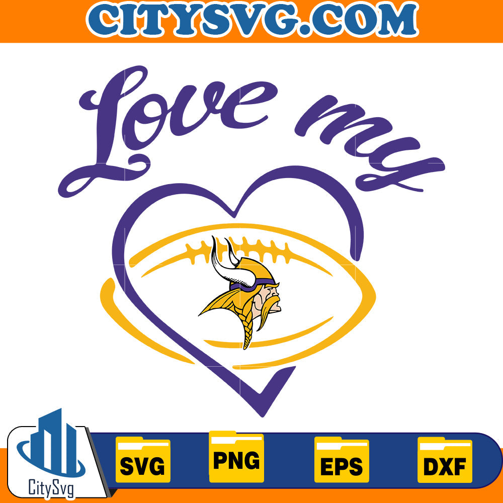 Love My Minnesota Vikings Svg