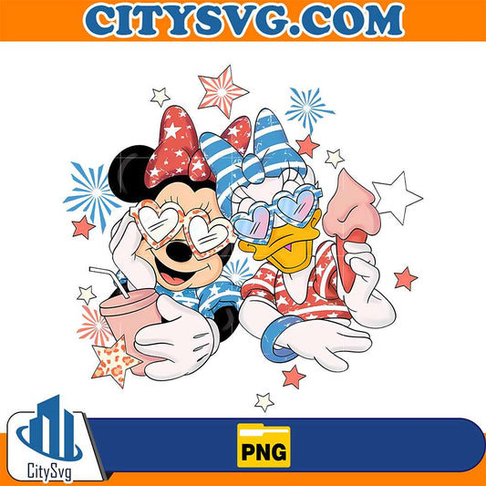 Minnie-And-Daisy-Duck-4th-Of-July-Png