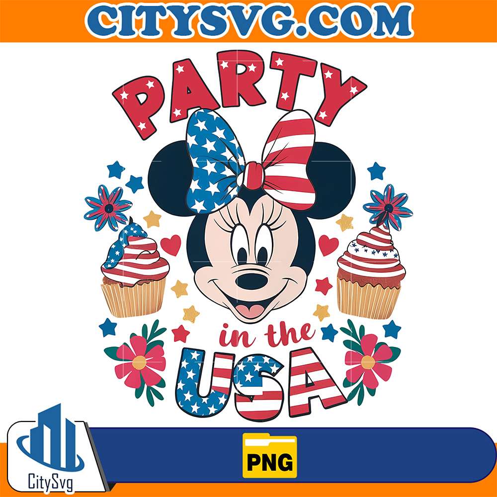 Minnie-Party-Usa-American-4th-Of-July-Png