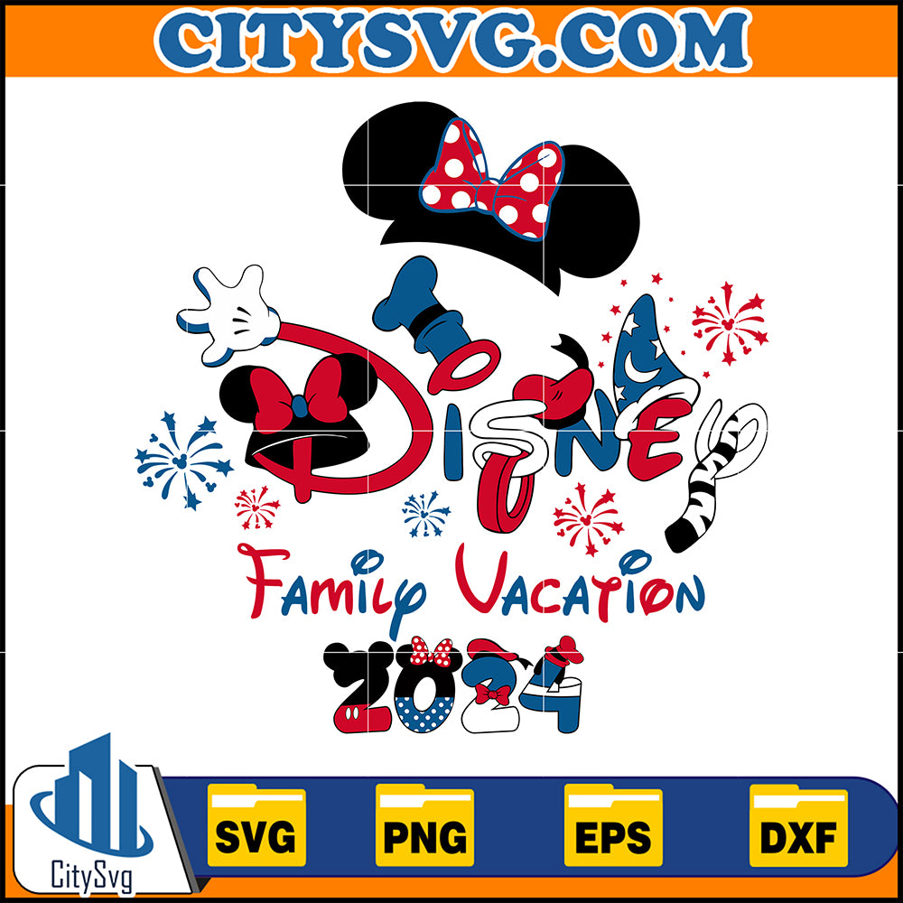 MinnieDisneyFamilyVacation2024Svg