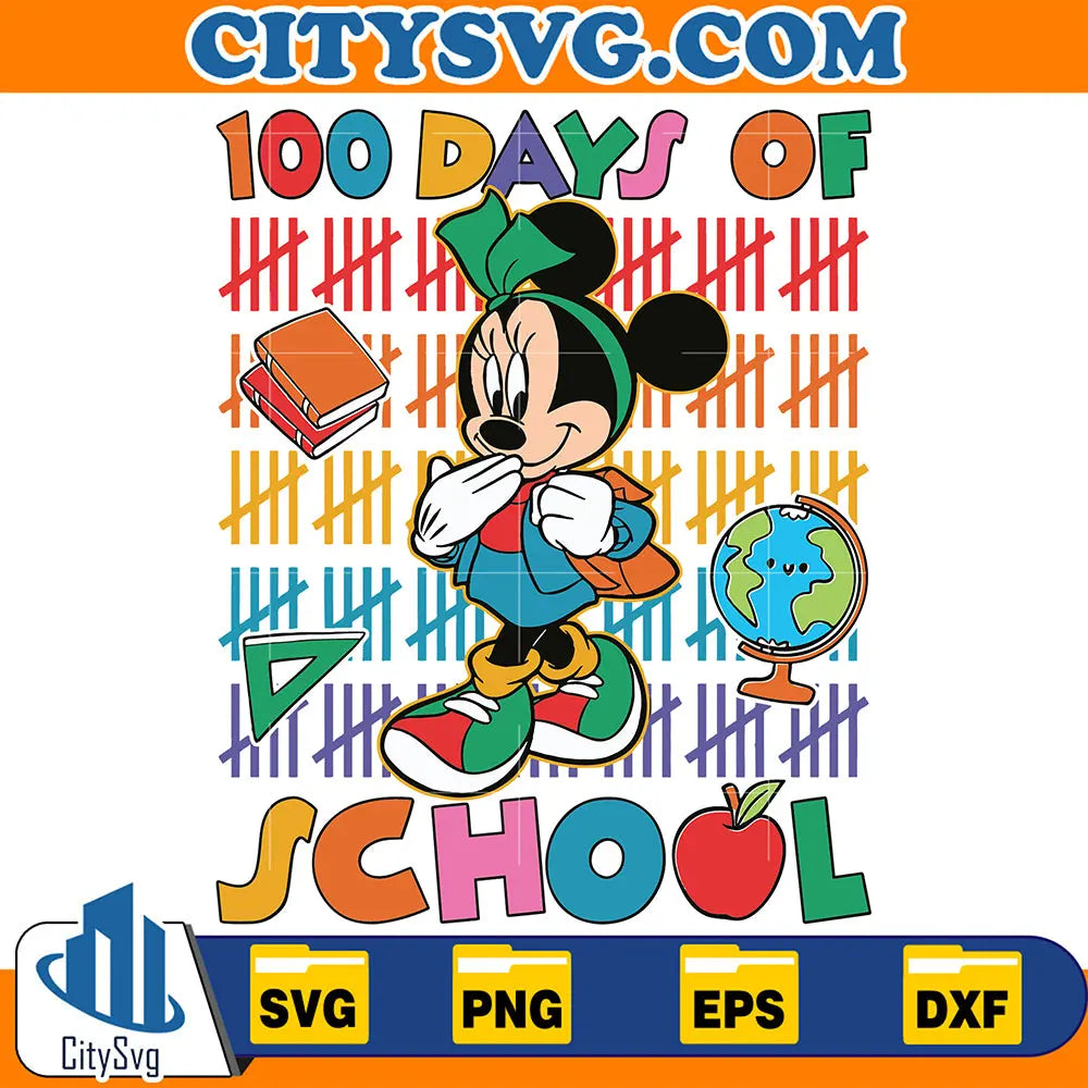 MinnieMouse100DaysofSchoolSvg