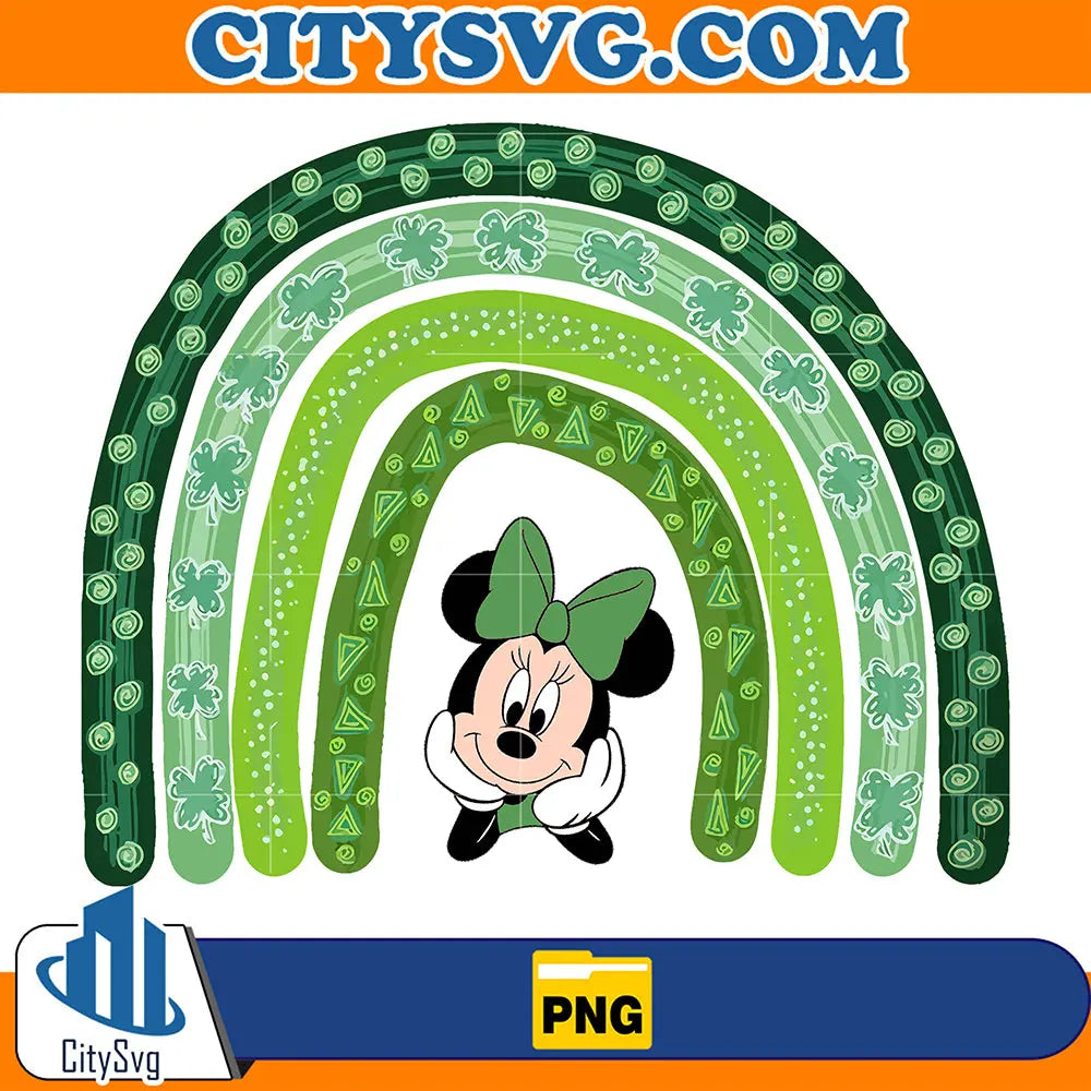 MinnieRainbowsStPatricksDayPng