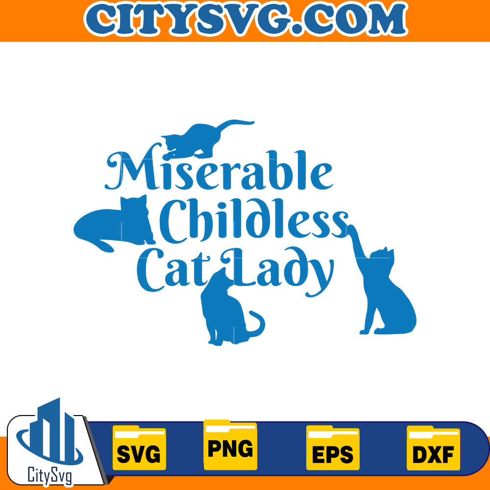 Miserable Childless Cat Lady Democrat Liberal SVG