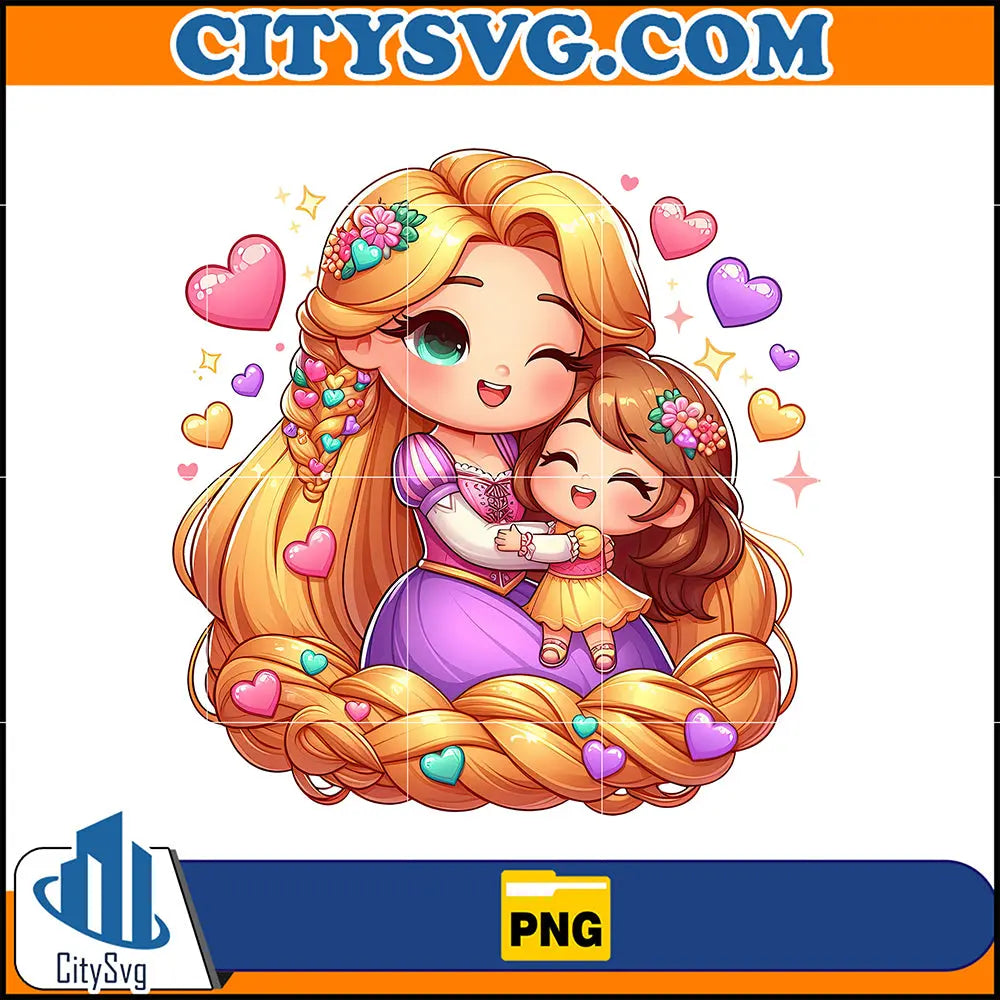 MomAndDaughterPrincessPng
