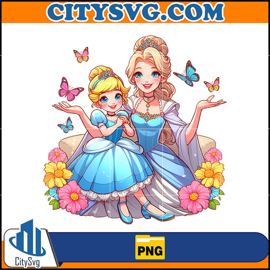 MomAndDaughterPrincessPng_CinderellaPng