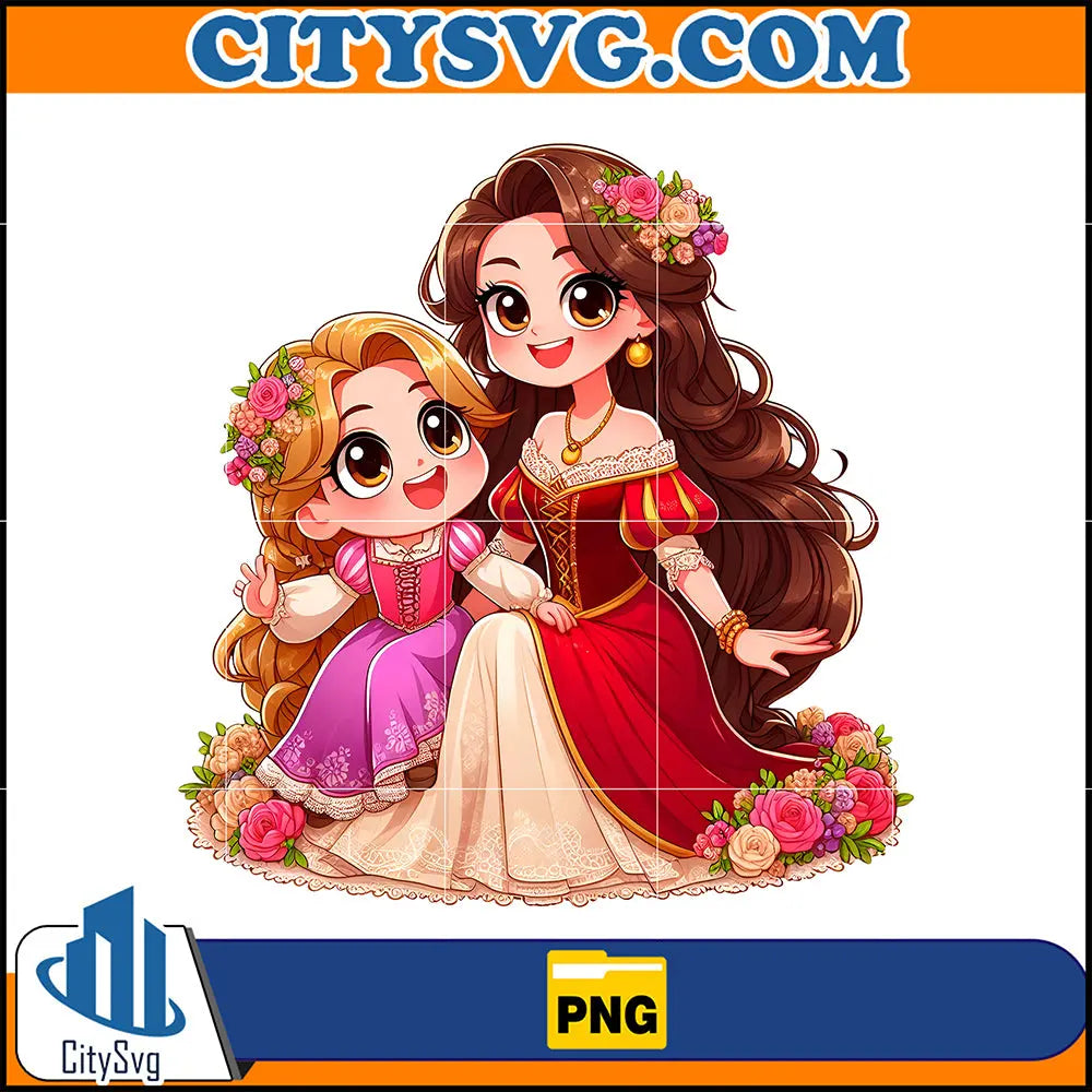 Mom And Daughter Princess Png, Rapunzel Png, Cartoon Mother Png, Mothe ...