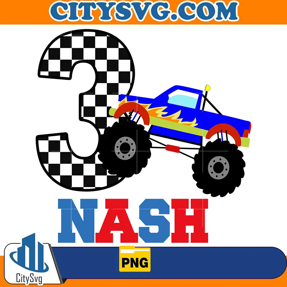 Monster Truck Raglan Birthday Png CitySvg