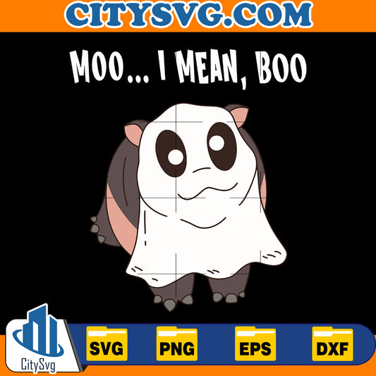 Moo I mean Boo Halloween Svg, Moo Deng Halloween Svg