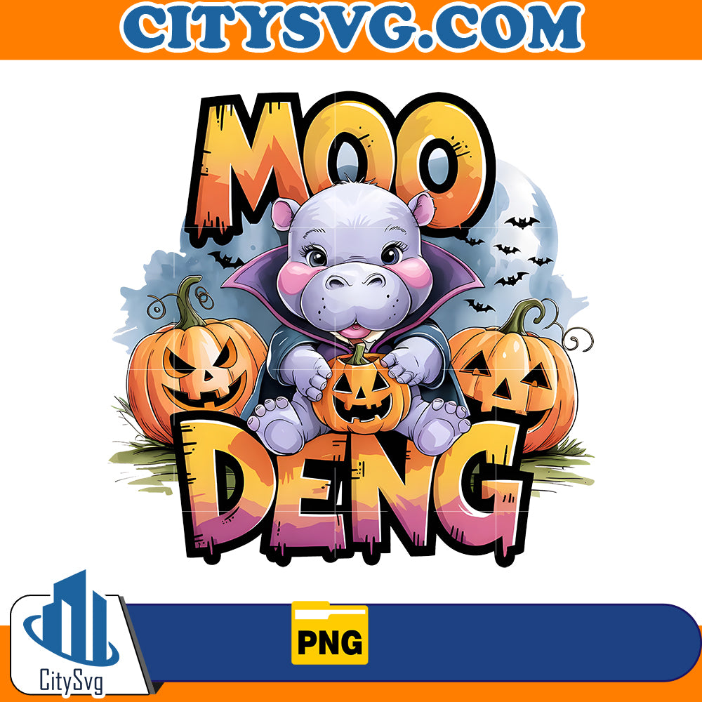 Moo Deng Halloween Cartoon Png