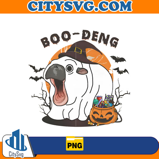 Moo deng halloween boo Png