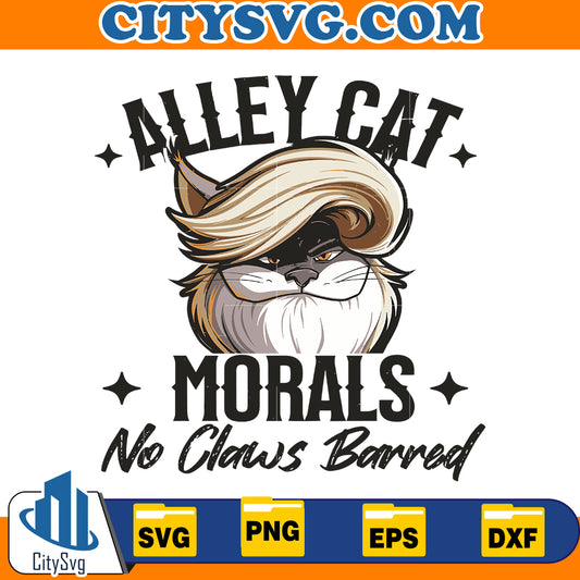 Alley cat morals no clows bared svg