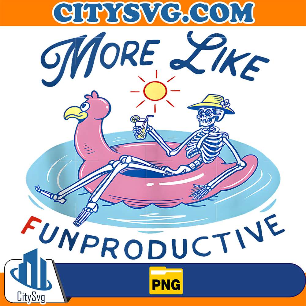More-Like-Funproductive-Float-Skeleton-Summer-Vacation-Beach-Png