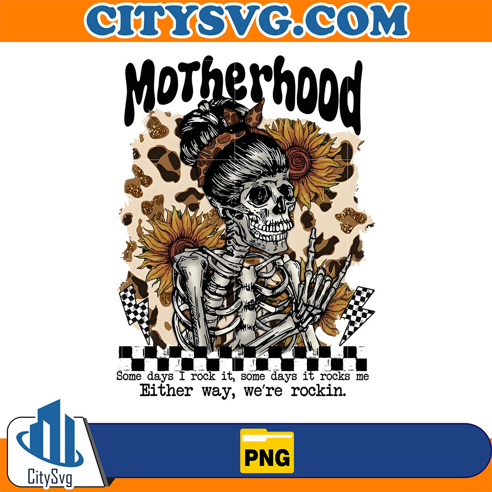Motherhood-Skeleton-Sunflower-Png