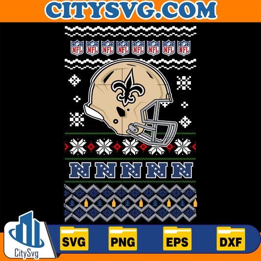 New Orleans Saints Christmas Svg