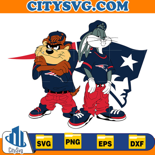 Taz and Bugs Kriss Kross New England Patriots Svg