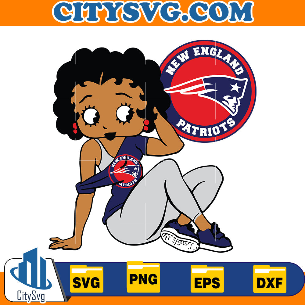 Betty Boop New England Patriots Svg