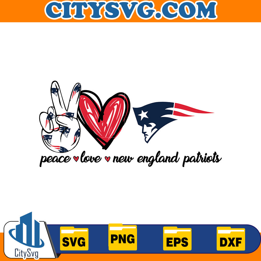 Peace Love New England Patriots Svg