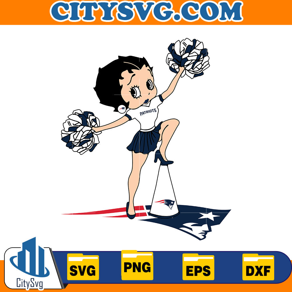 Betty Boop New England Patriots Svg