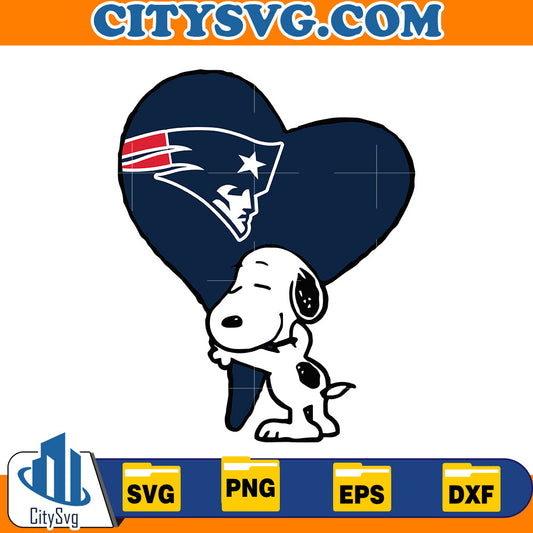 Snoopy hugs heart New England Patriots Svg