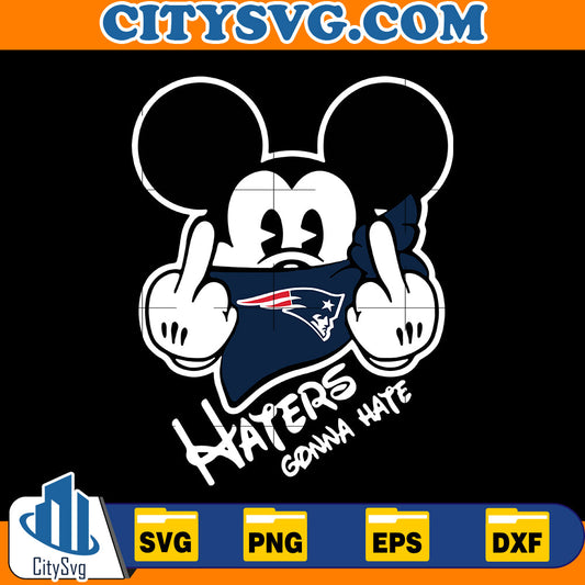 Mickey Mouse Middle Finger New England Patriots Svg