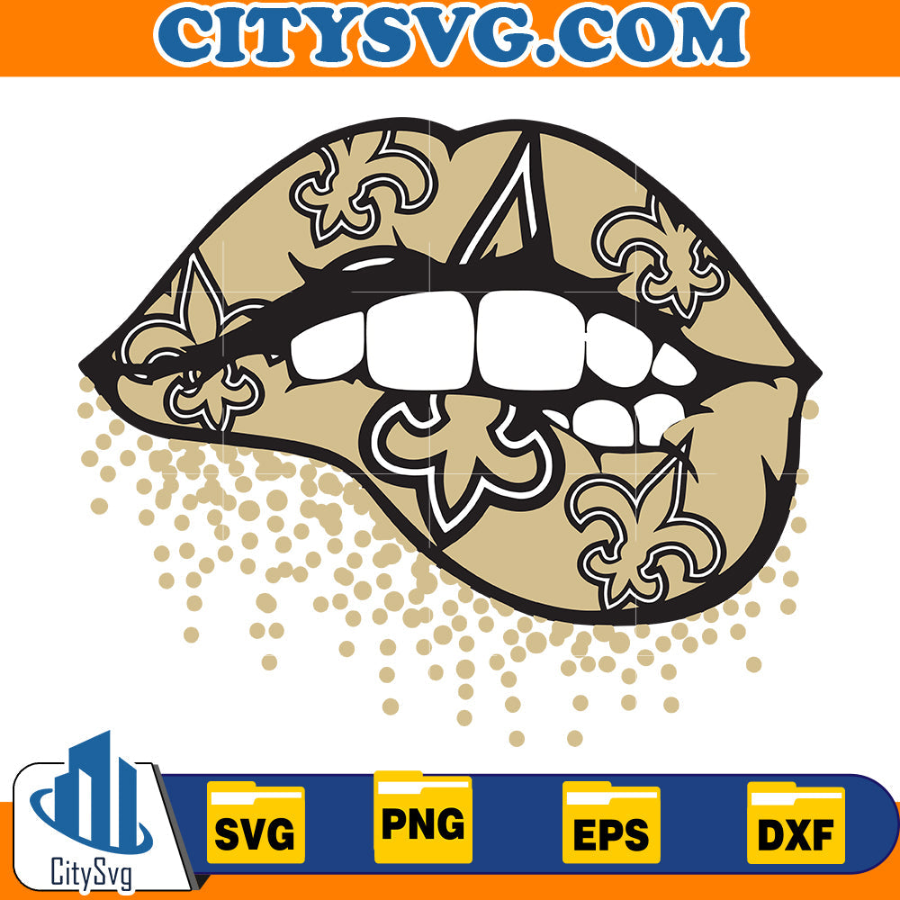 Lips New Orleans Saints Svg