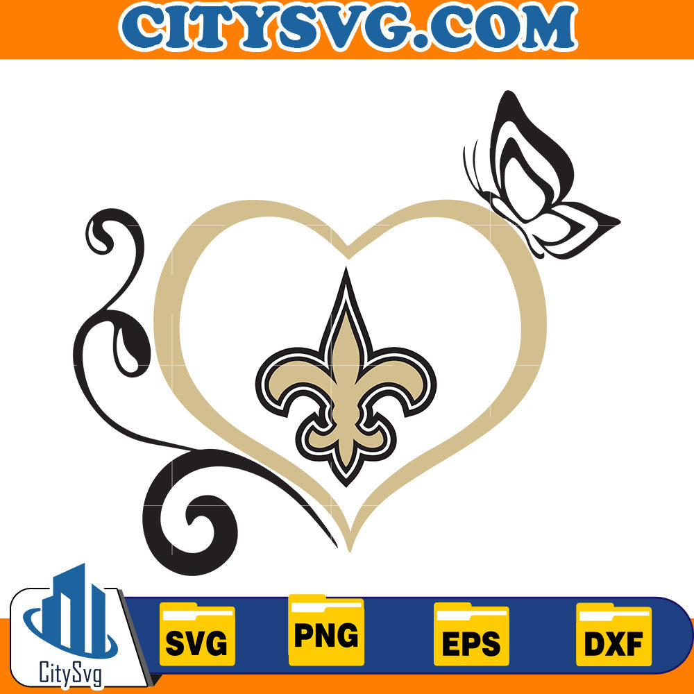 Heart New Orleans Saints Svg