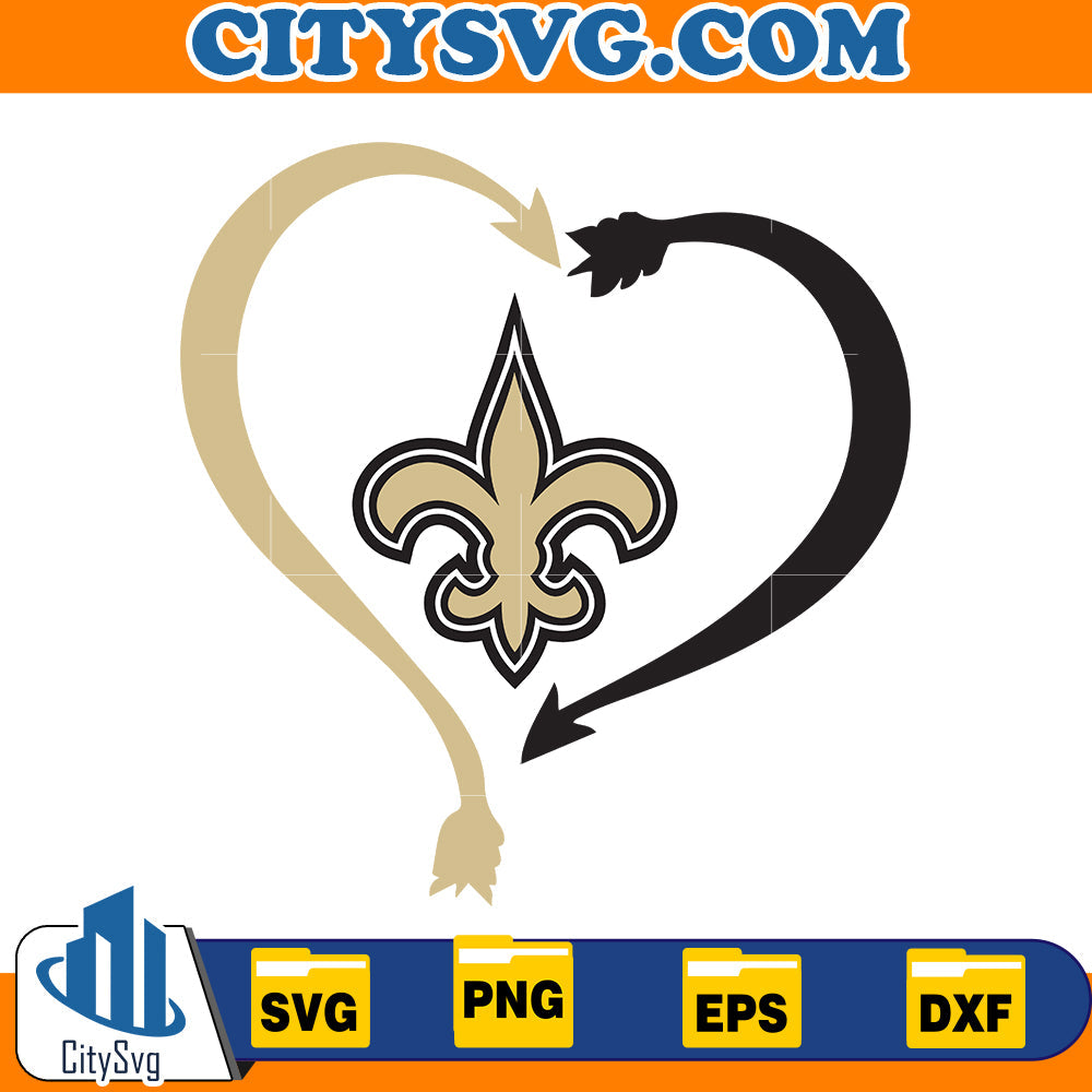 Heart New Orleans Saints Svg