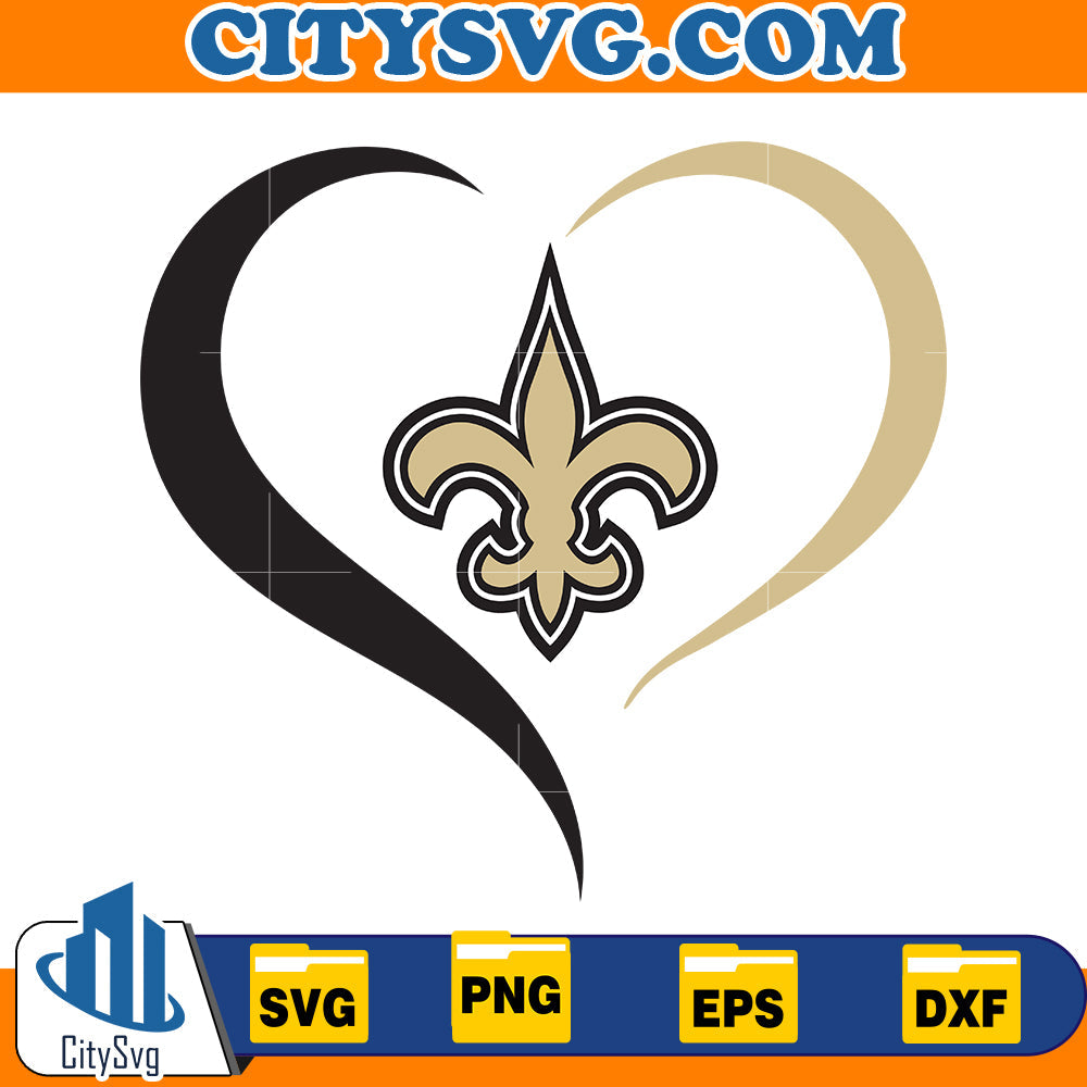 Heart New Orleans Saints Svg