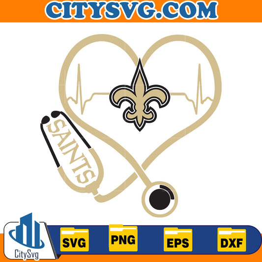 Heart New Orleans Saints Svg