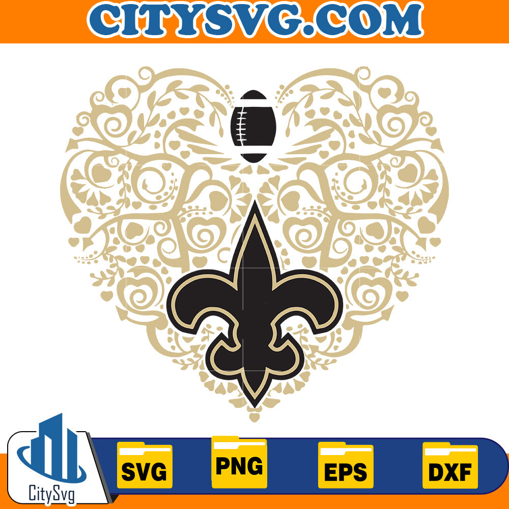 Heart New Orleans Saints Svg