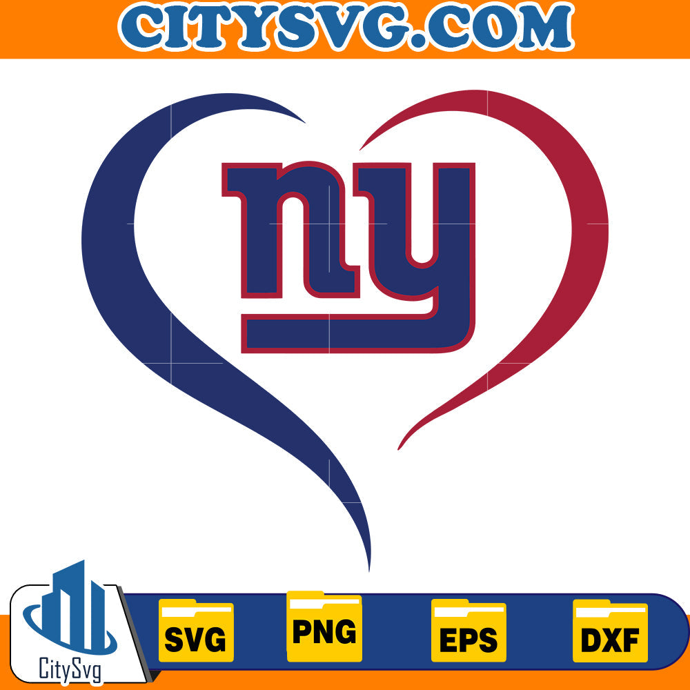 Heart New York Giants Svg