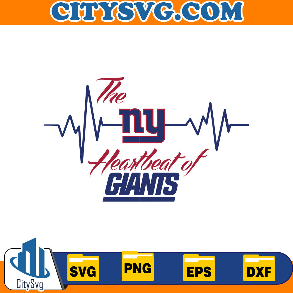 The heatbeat of New York Giants Svg