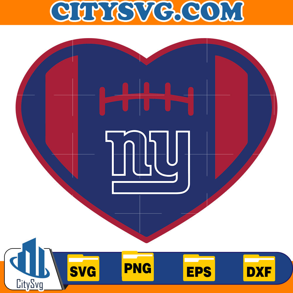 Heart New York Giants Svg