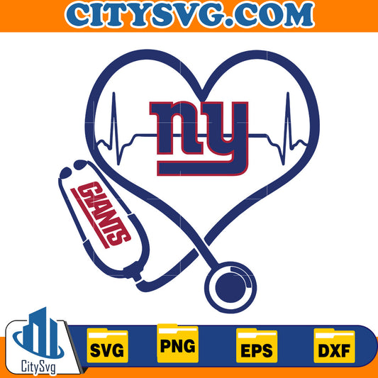 Heart New York Giants Svg