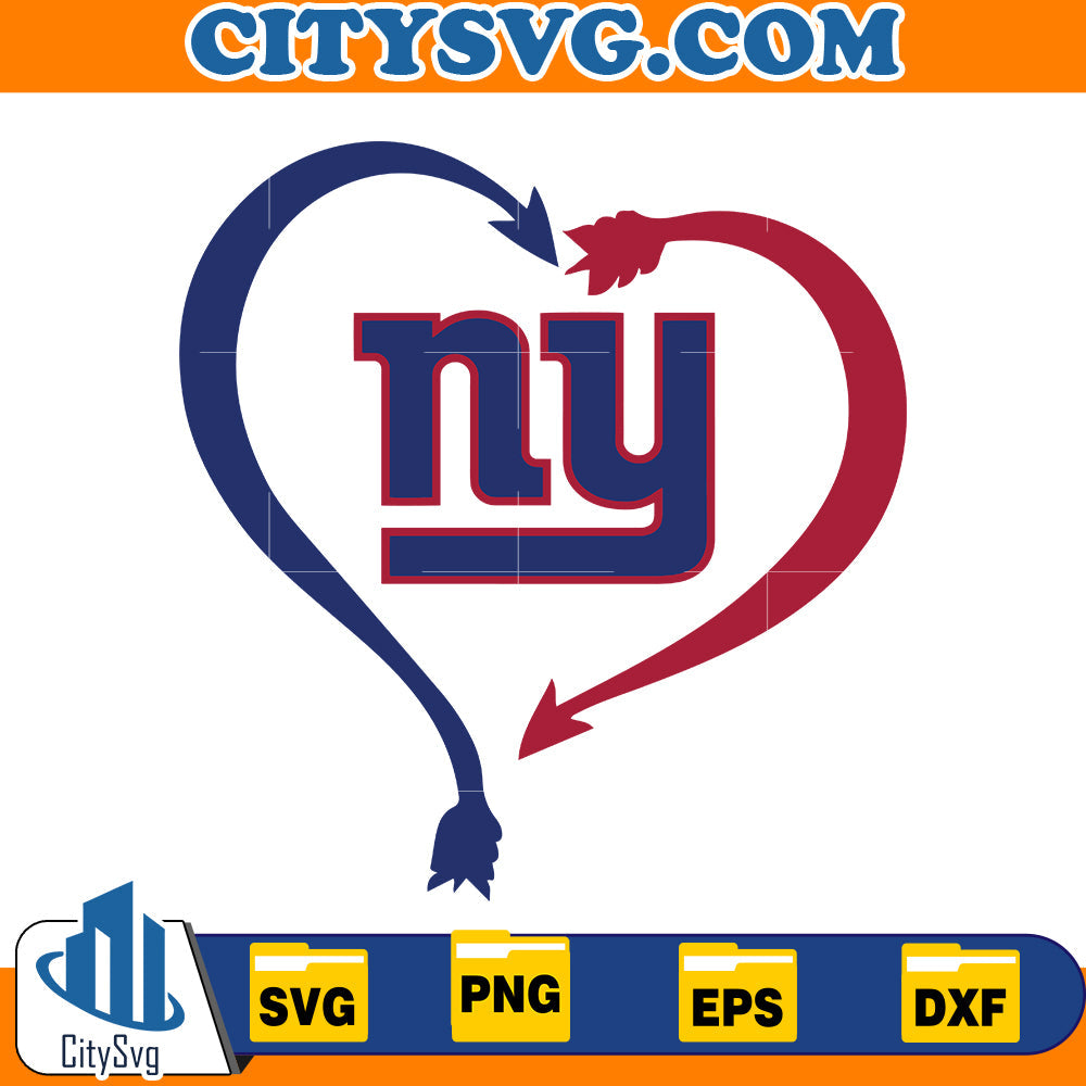 Heart New York Giants Svg