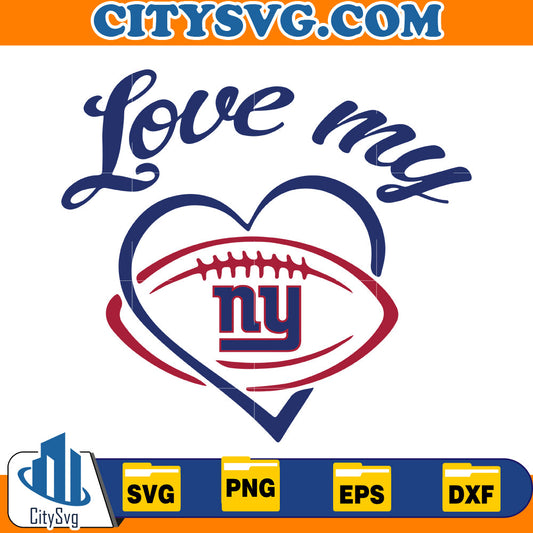 Love My New York Giants Svg