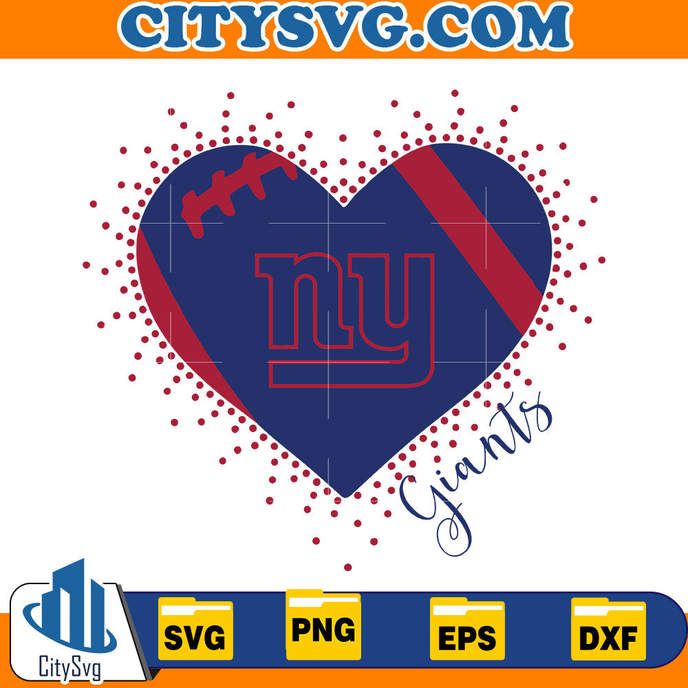 Heart New York Giants Svg