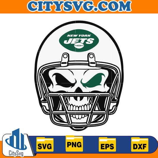 Skull New York Jets Svg