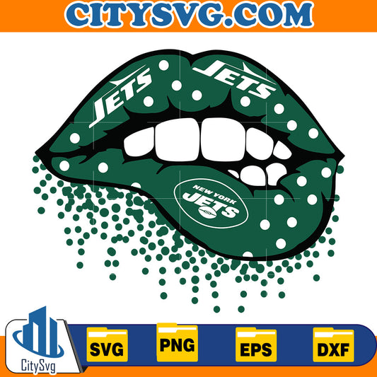 Lips New York Jets Svg